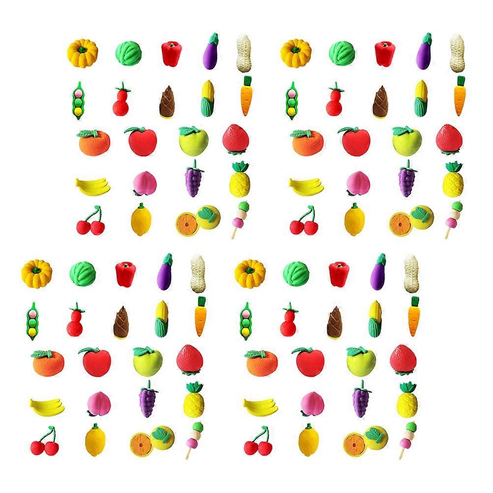 Cute Erasers Fruits Vegetable Erasers for Use 100Pcs Assorted Colors Tpr