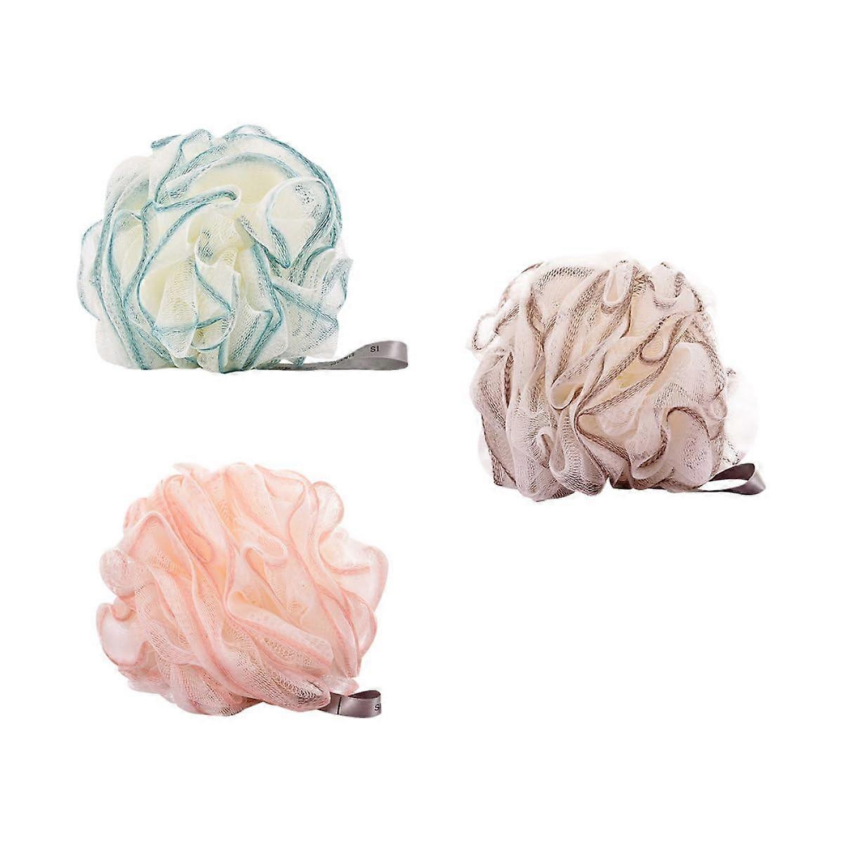 3Pcs Exfoliating Bath Sponge Set with Soft Shower Loofah for Gentle Cleansing and Quick Dry Use