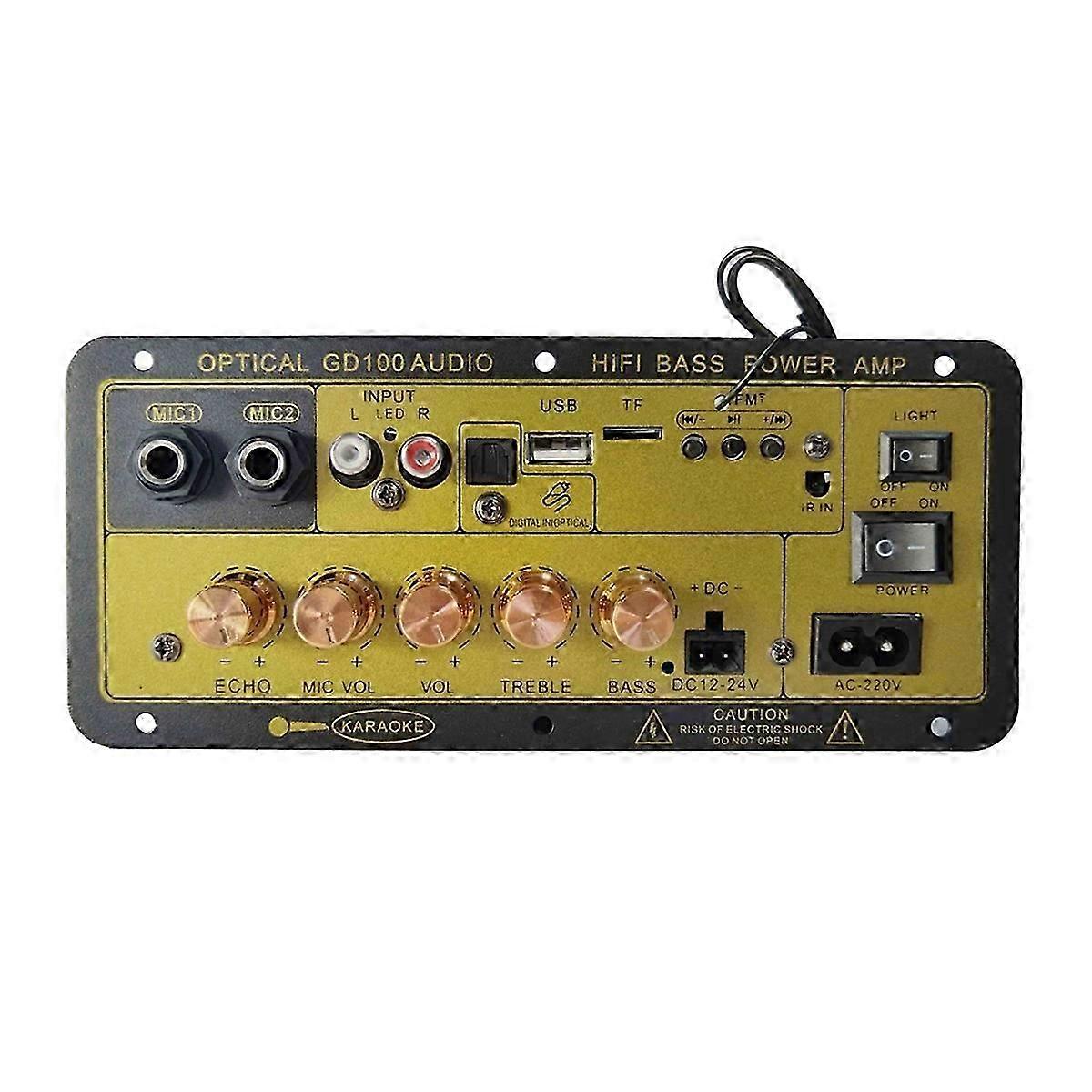 100W Bluetooth Power Amplifier Board with Optical Audio Input US PLUG