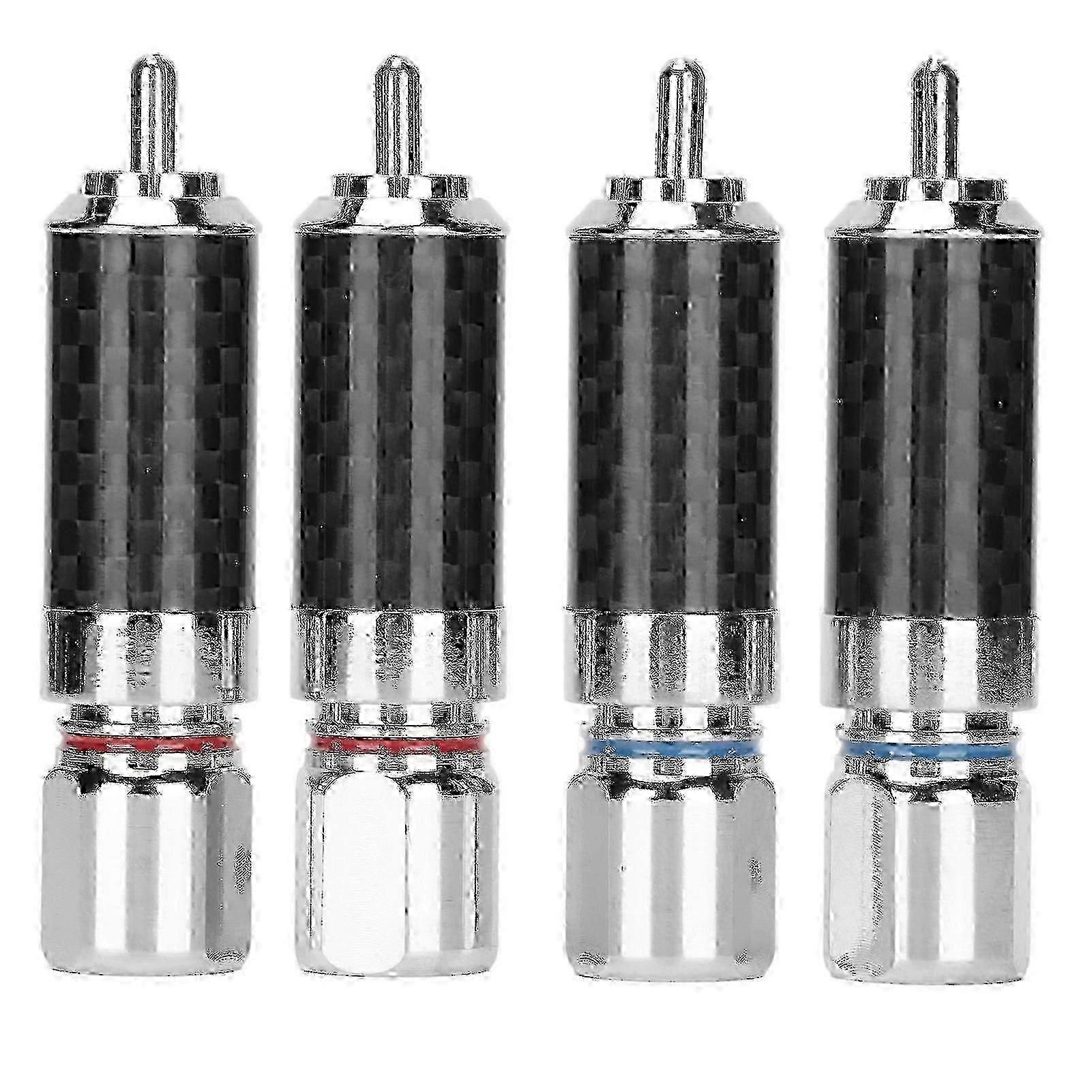 4pcs RCA Connector Brass Chrome Plated Solder RCA Plugs Accommodates Up to 10mm Wire Diameter  A-C Edition 1212