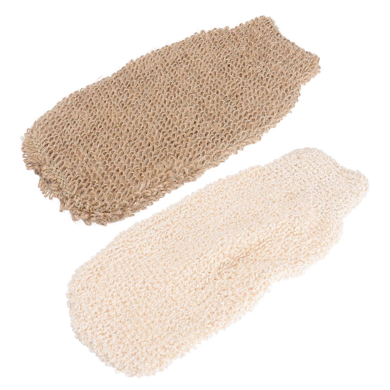 Woven Jute Bath Gloves for Bathing Use 4Pcs Practical Scrub Gloves Set