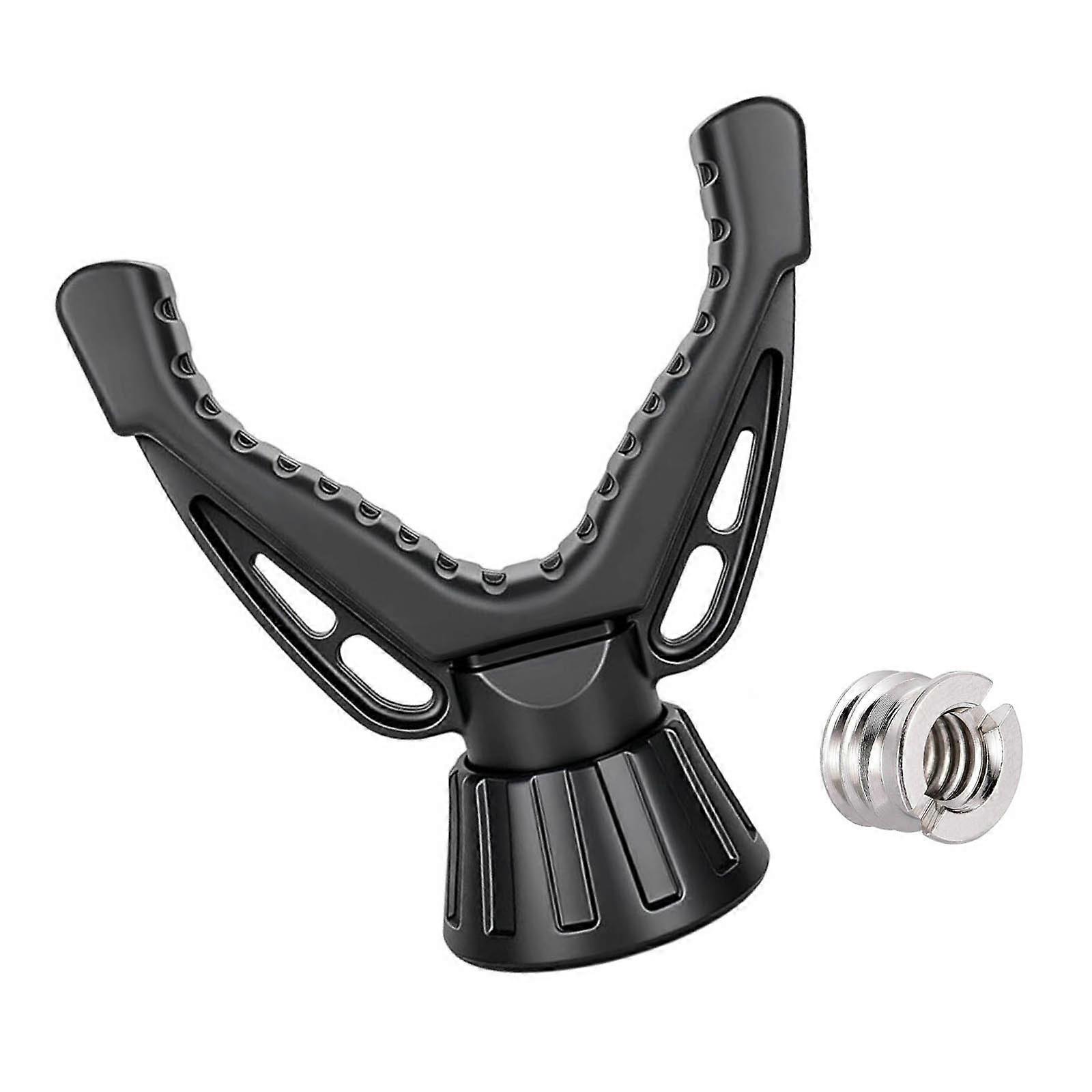 Stable Shoot Solution Camera V Mount Tripod Head with 360 Rotation Capability Soft Rubber Pad and Included Adapter Multicolor