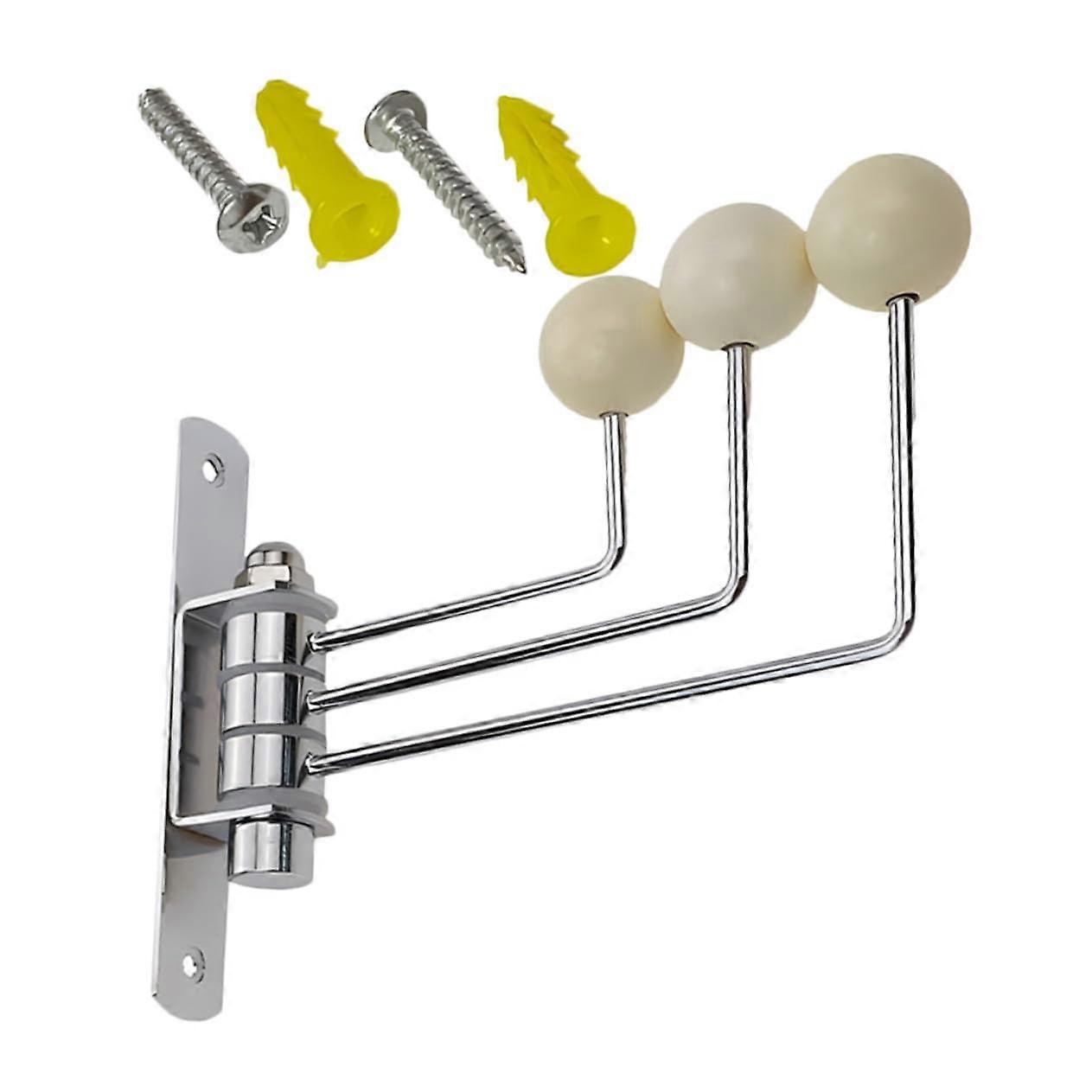 Modern SpaceSaving Wall Mounted Coat Rack with Multifunctional Swivel Hooks and RustResistant Wood and Stainless Steel for Home and Office