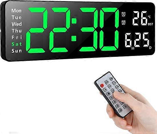 MASHI Digital Wall Clock| 16" Large Display Digital Clock with Remote Control| Auto-Dimming Wall Clock with Night Light