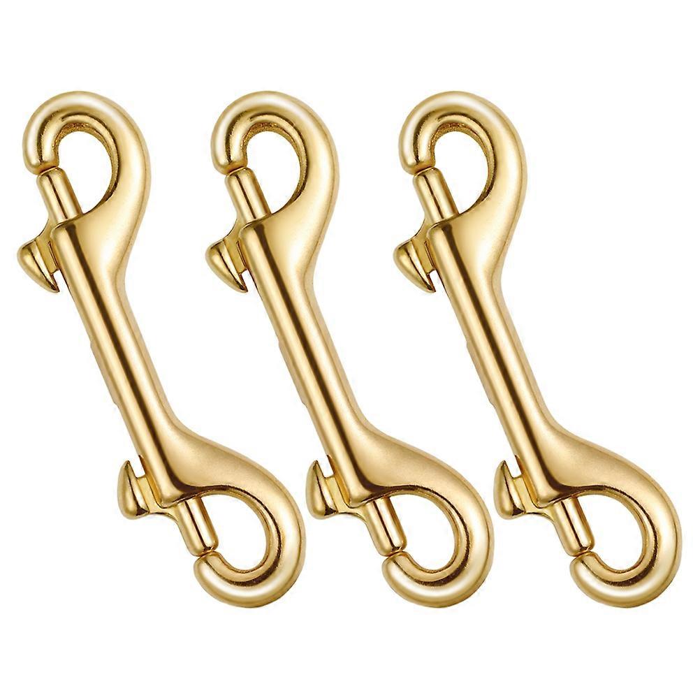 Brass Double Ended Snap Hooks for Bag Use 3Pcs Golden Set