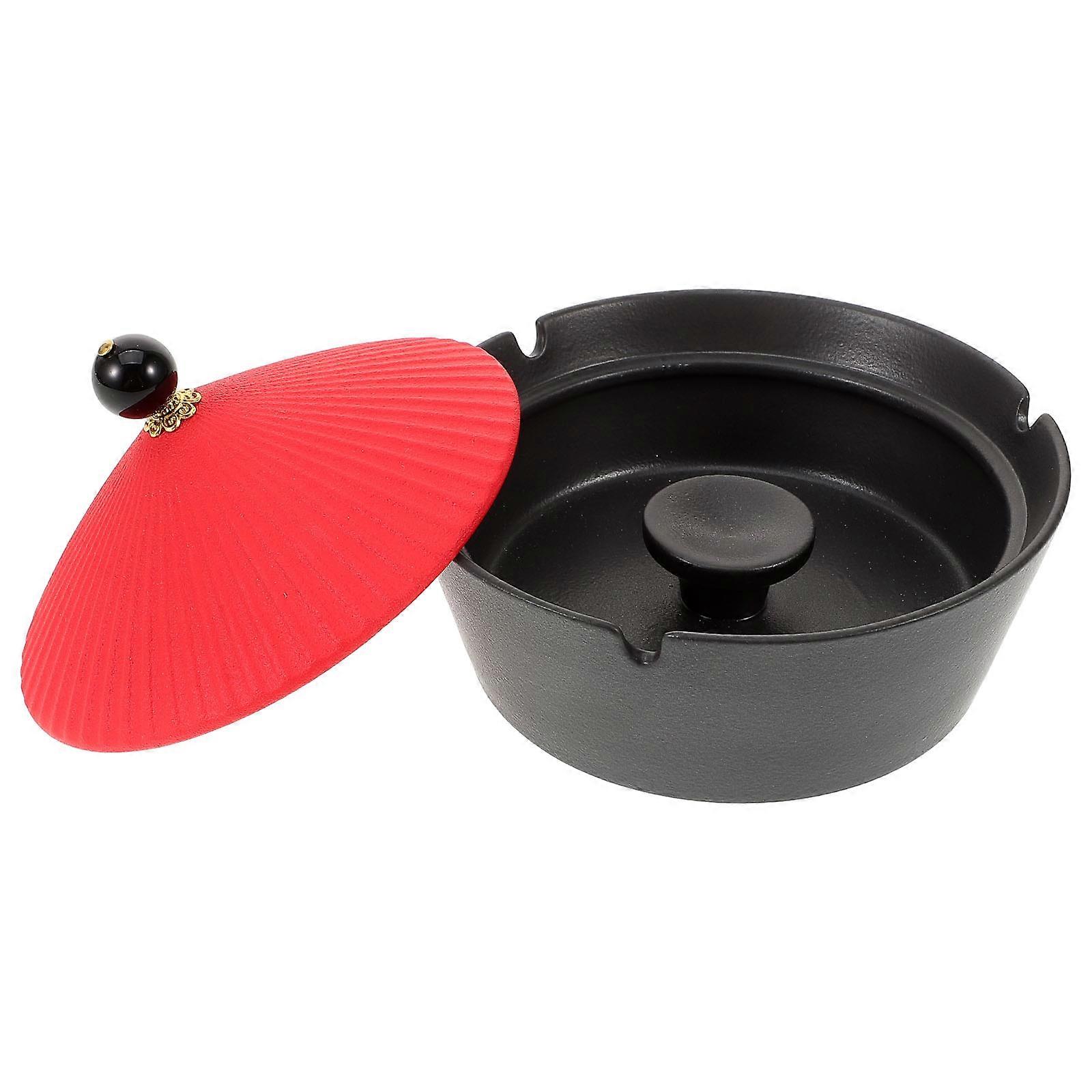 Ashtray Ceramic Ashtray with Lid for Storage As Ash Holder