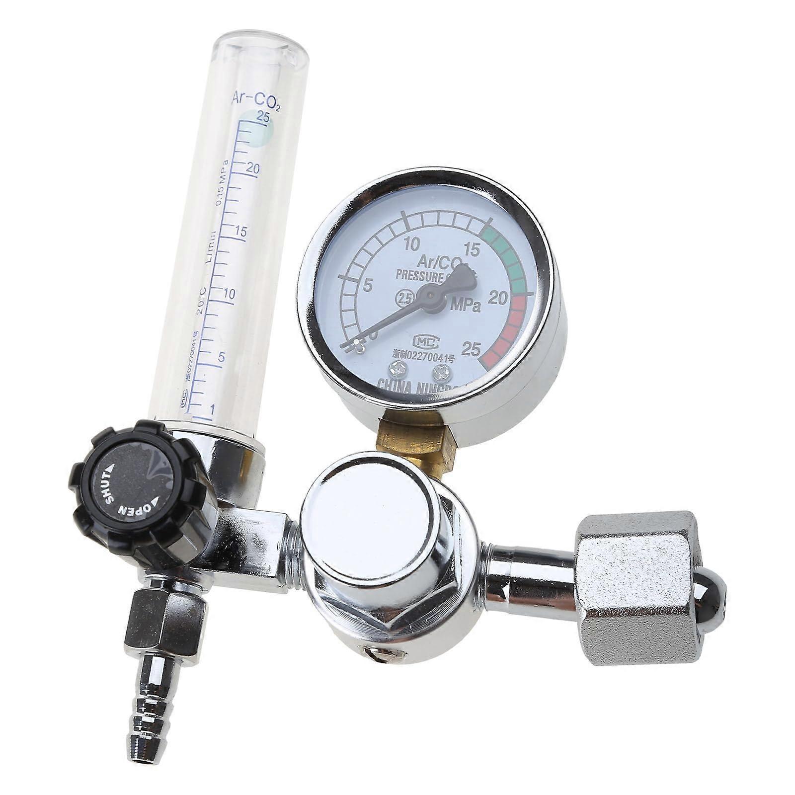 Argon Flow Meter 025MPa 5/8 Inch  Pressure Regulator with Gauge for Stable Control