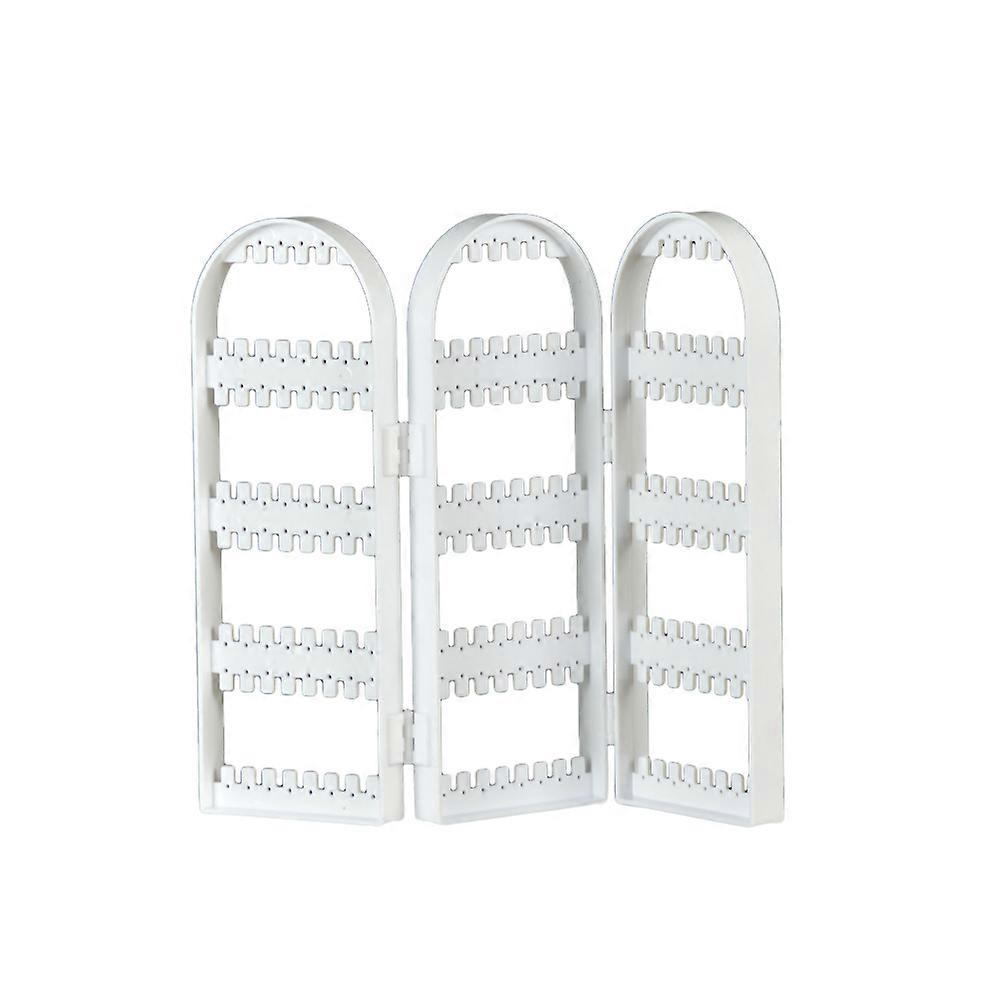 Earring Rack Organizer for Display with Plastic Folding Stand White