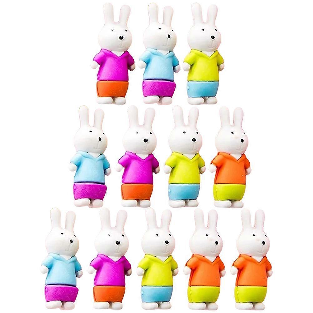 Students Erasers for School 12Pcs Cartoon Rabbit Multi-Use Assorted Color