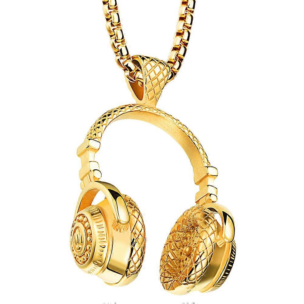 Men Neck Pendant Headset Necklace Western Style Creative 2Pcs