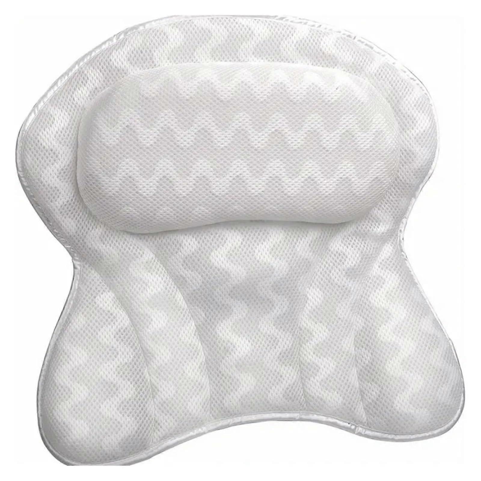 Bath Pillow with Ergonomic Neck Support, QuickDrying 4D Air Mesh Spa Tub Headrest for Bathtub