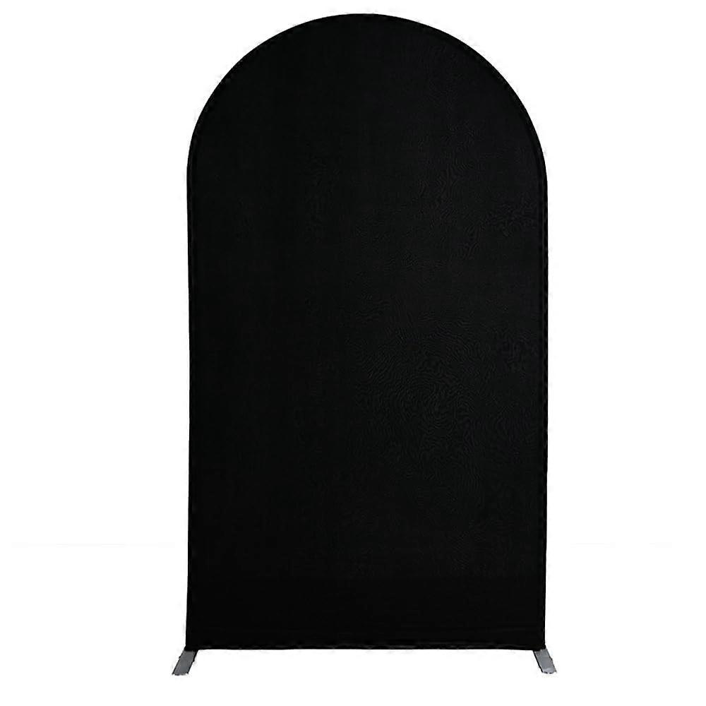 5ft Black Spandex Wedding Arch Backdrop Cover, Wrinkle Resistant, DoubleSided for Events
