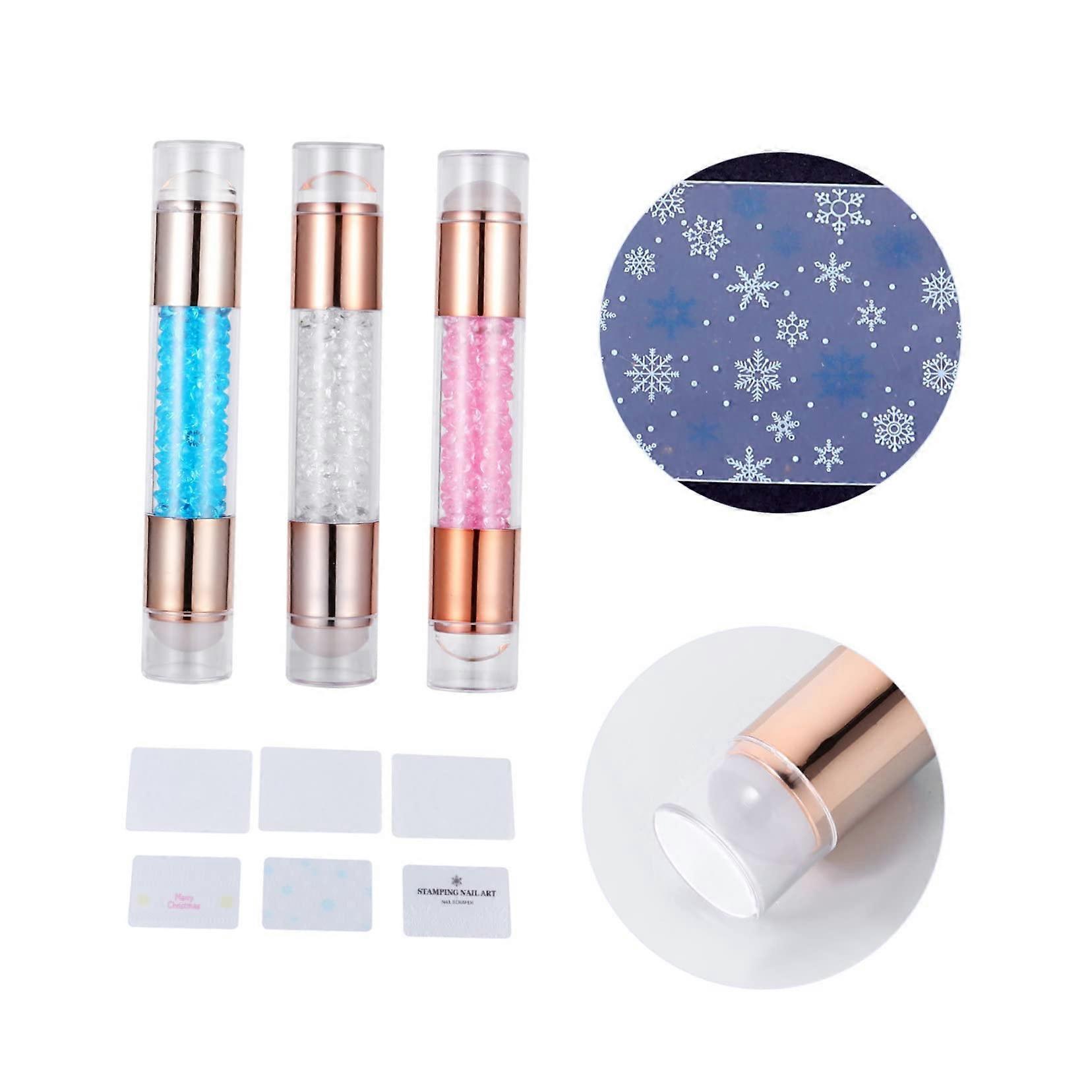 Nail Art Stamper Double Ended Kit with Dual Head Design for Precise Pattern Transfer and Salon Use