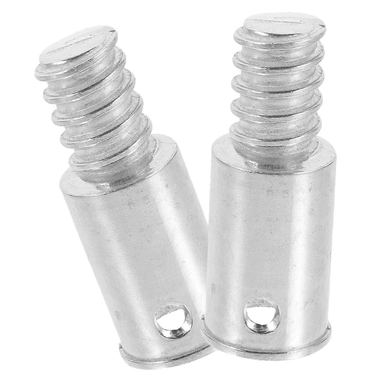 2pcs Threaded Broom Handle Replacement Tips, Durable Stainless Steel Mop Pole End Connectors