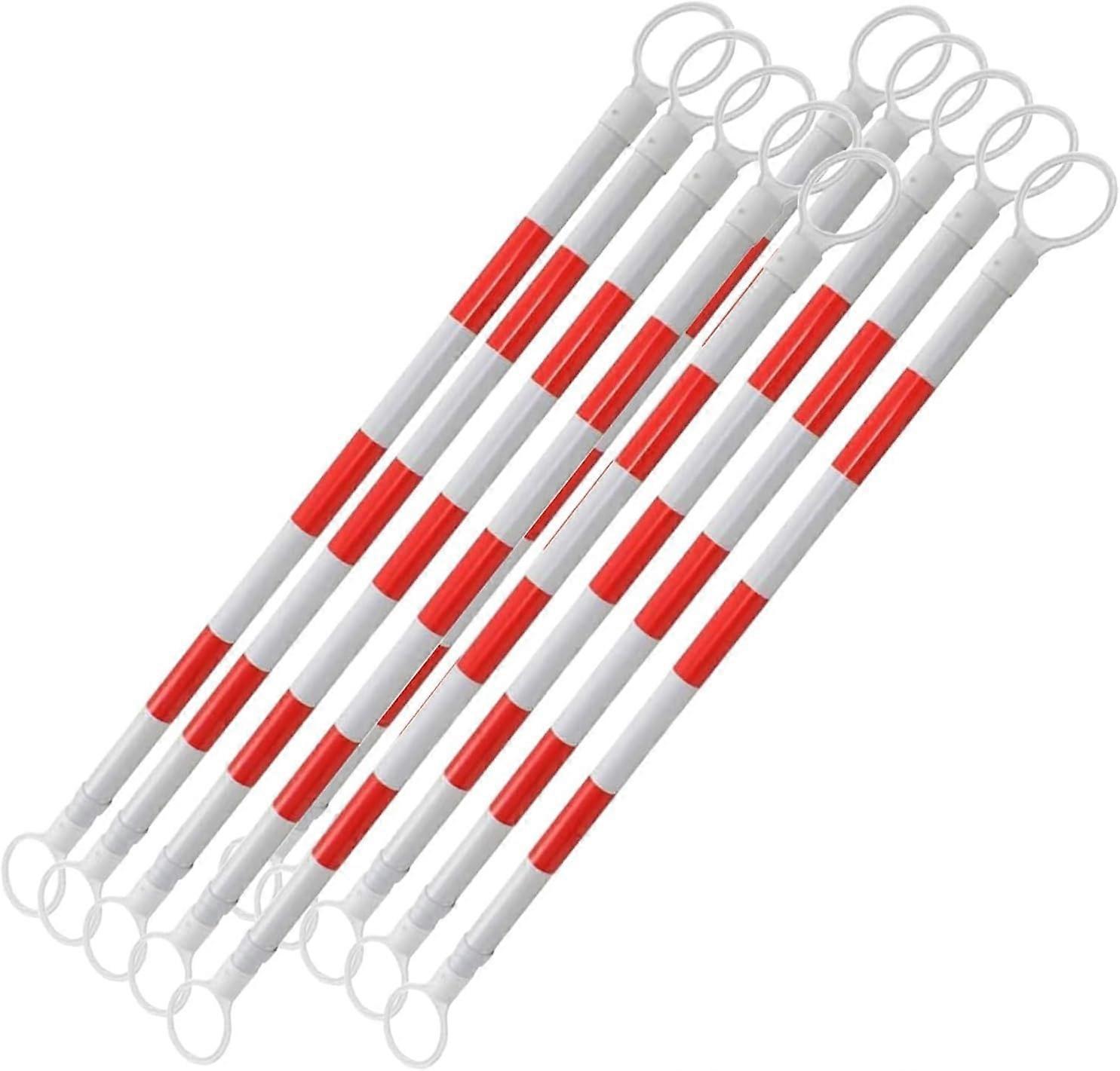 Traffic Cone Connecting Pole with Reflective Strips, Adjustable Retractable Barrier for Safety 10 Pcs