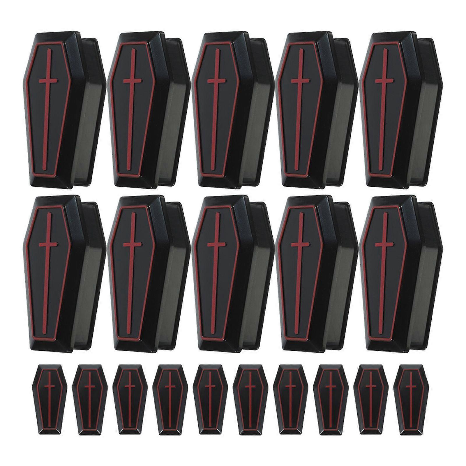 20pcs Halloween Coffin Box Plastic Empty Coffin Boxes Mini Coffin Box Party Prank Props