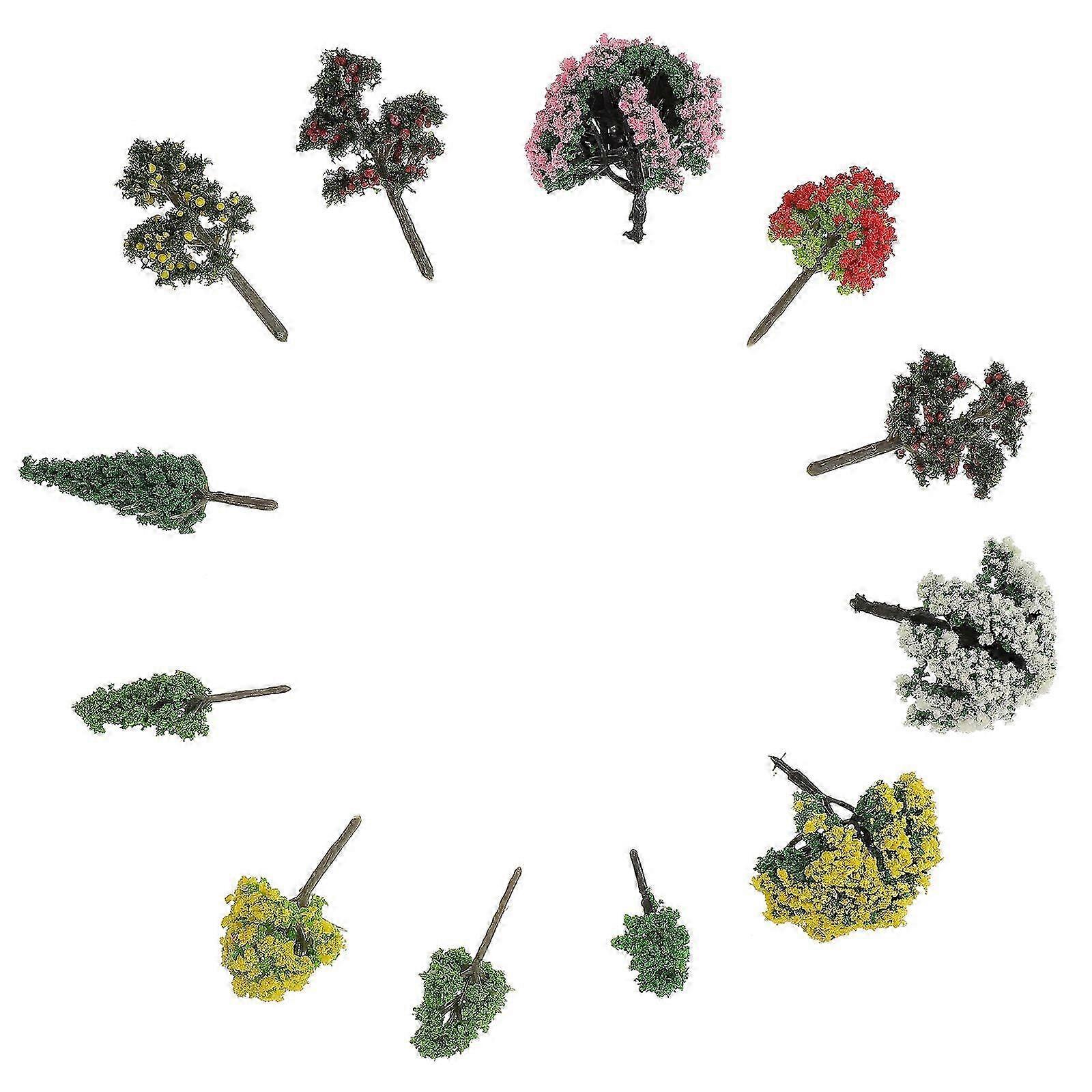 Micro Landscape Tree Decors Miniature Tree Models for Decoration 60Pcs Plastic
