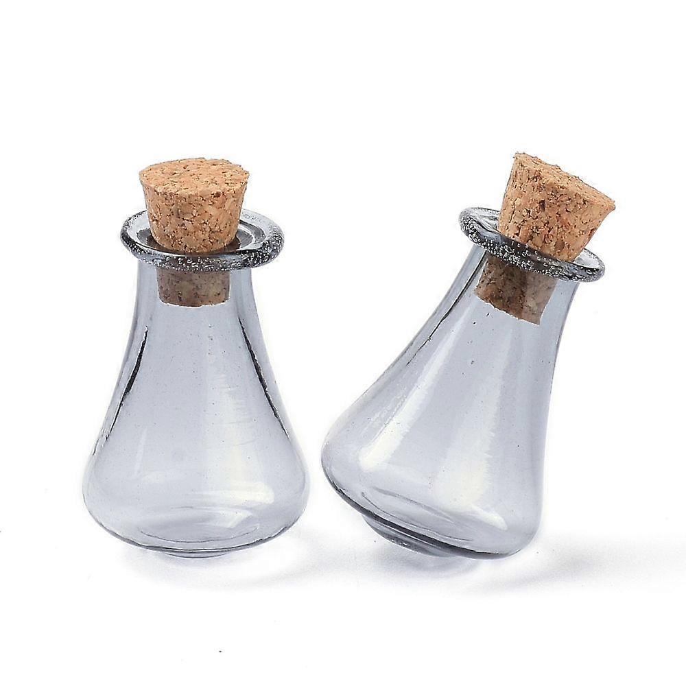 Glaskorkflaskor Tomma önskeflaskor i glas DIY-flaskor för heminredning Silver 1,7x2,7cm