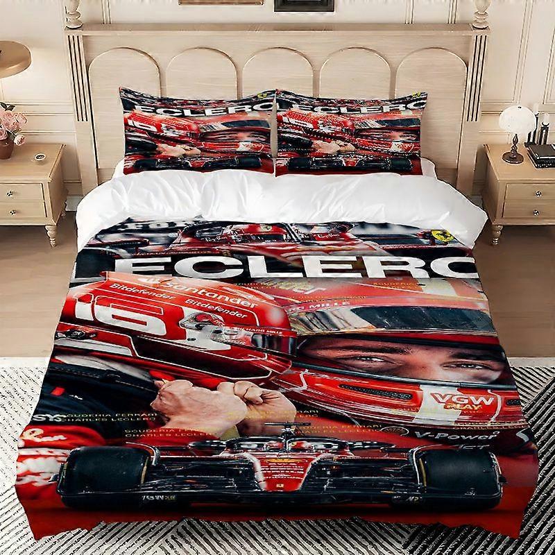 Leclerc Racing Poster Print Set Soft Light Beige-Friendly Polyester Fabric