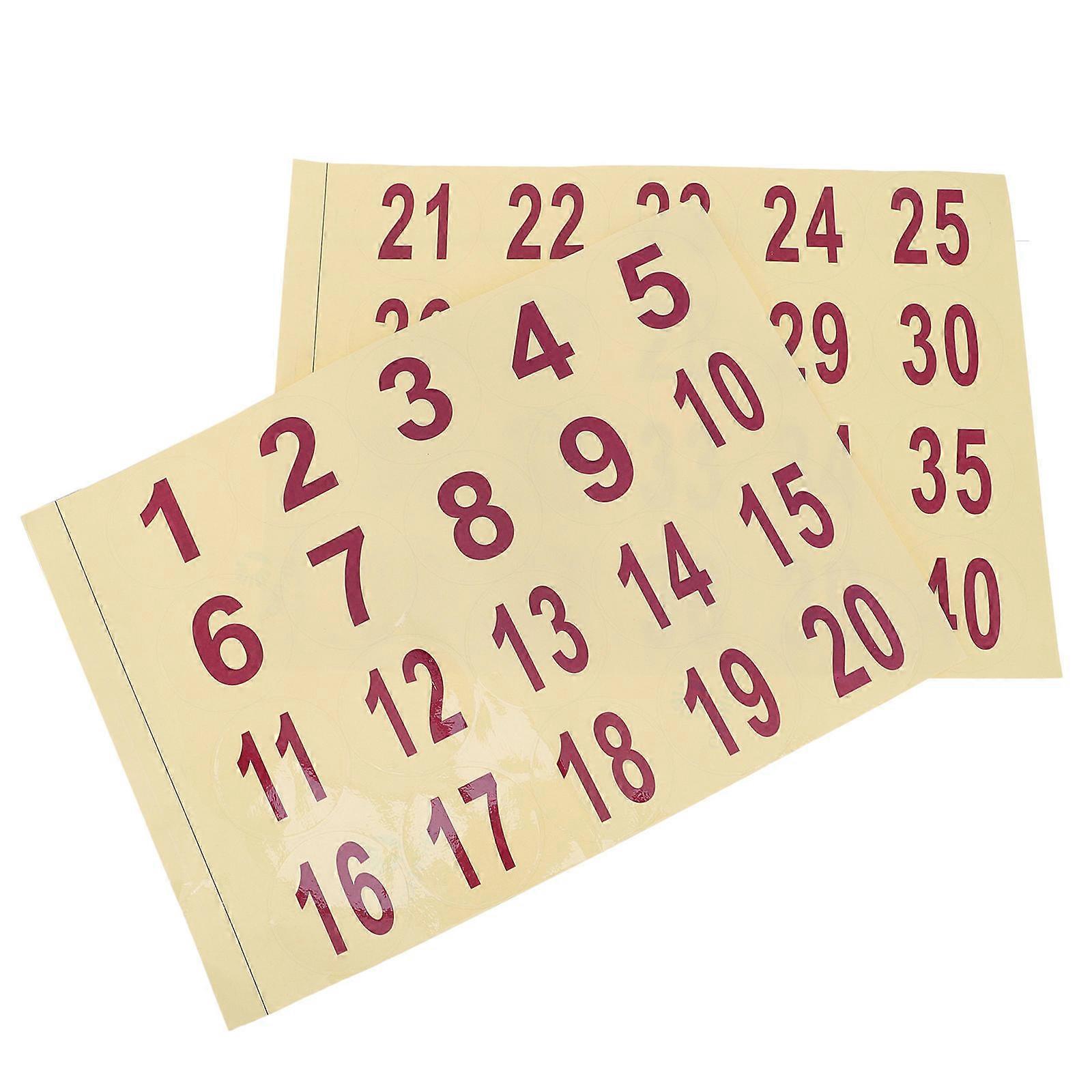 Waterproof Digital Number Stickers for Decoration 2 Sheets Large Size