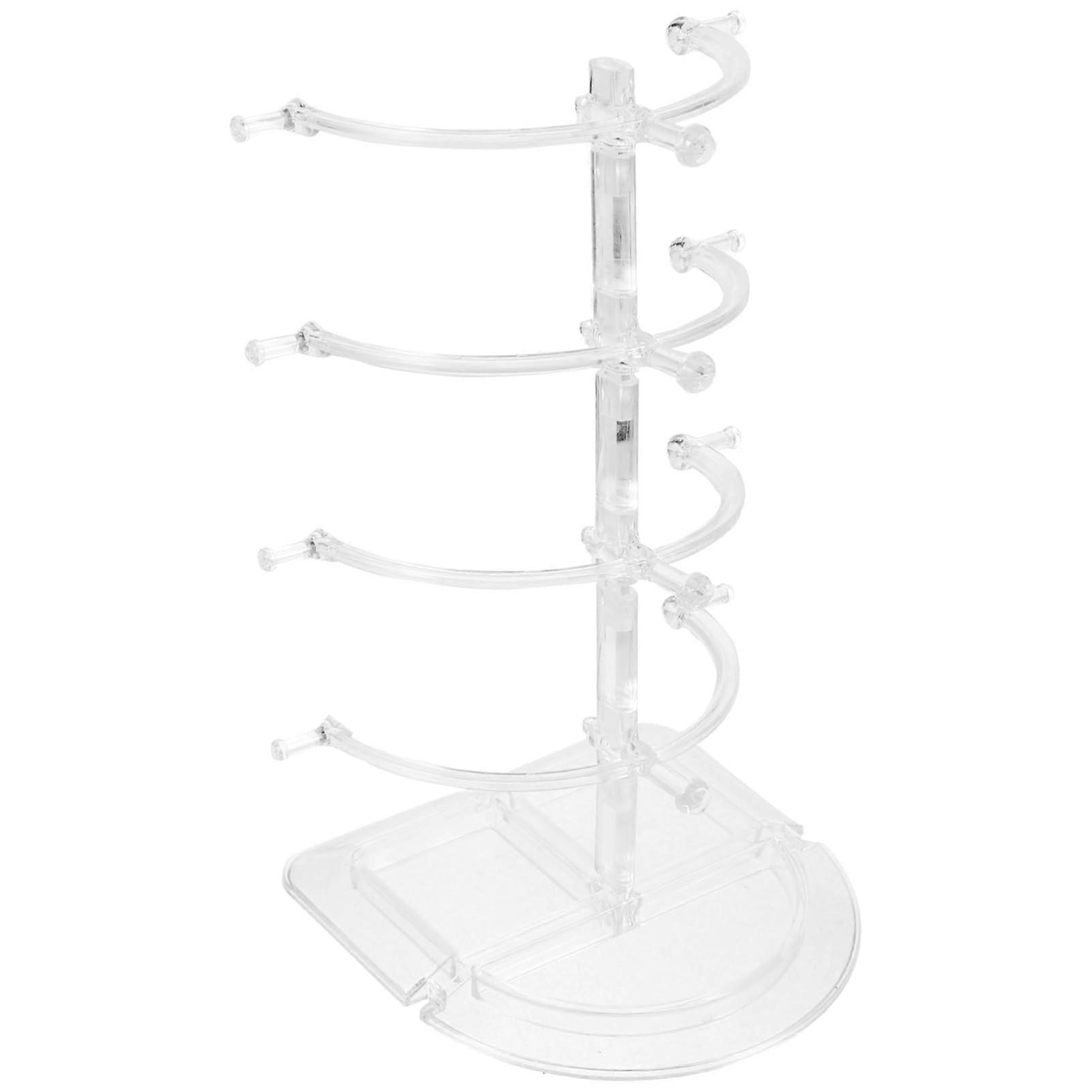 Transparent Eyewear Display Stand with Clear Frame Visibility, SpaceSaving Sunglasses Holder for Stores