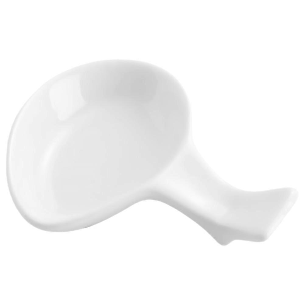White Spoon Holder Ceramic Spoon Rest for Storing Multi-Use
