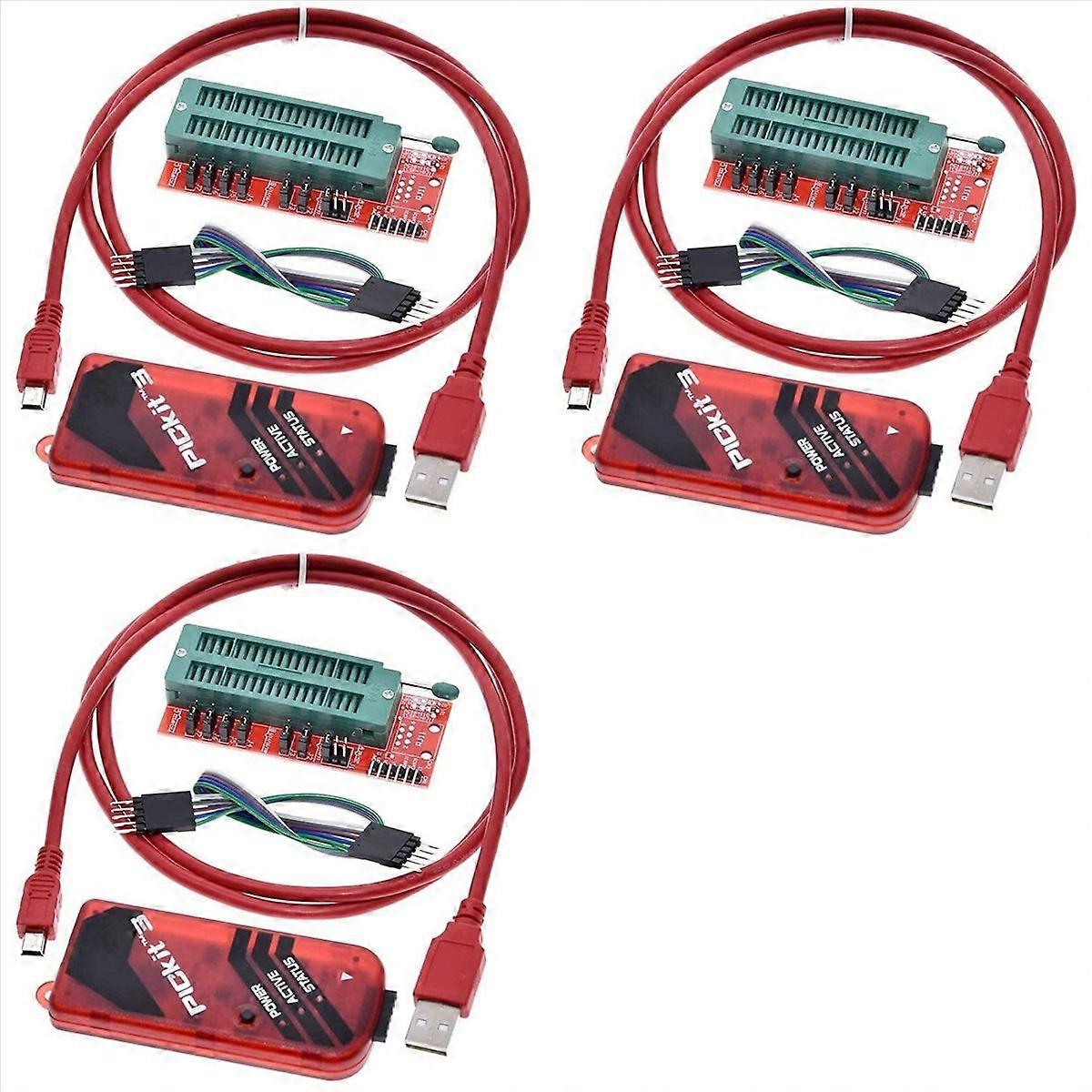 3X PICKIT3 Programmer + PIC ICD2 PIC Kit 2/3 Programming Adapter Universal Programmer Seat FZ0508