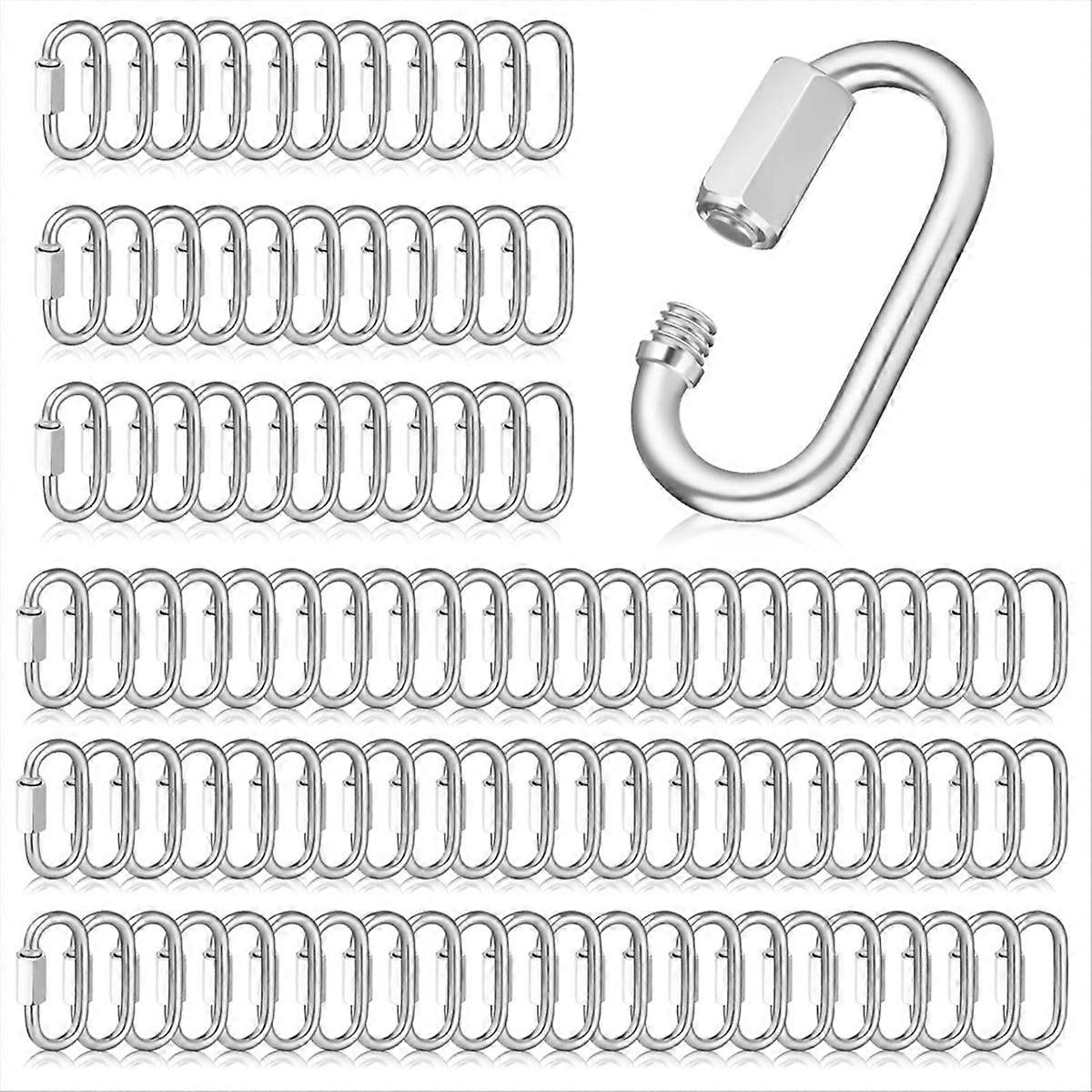 100 Pcs Quick Chain Link Heavy Duty Quick D Shape Link Connector Link