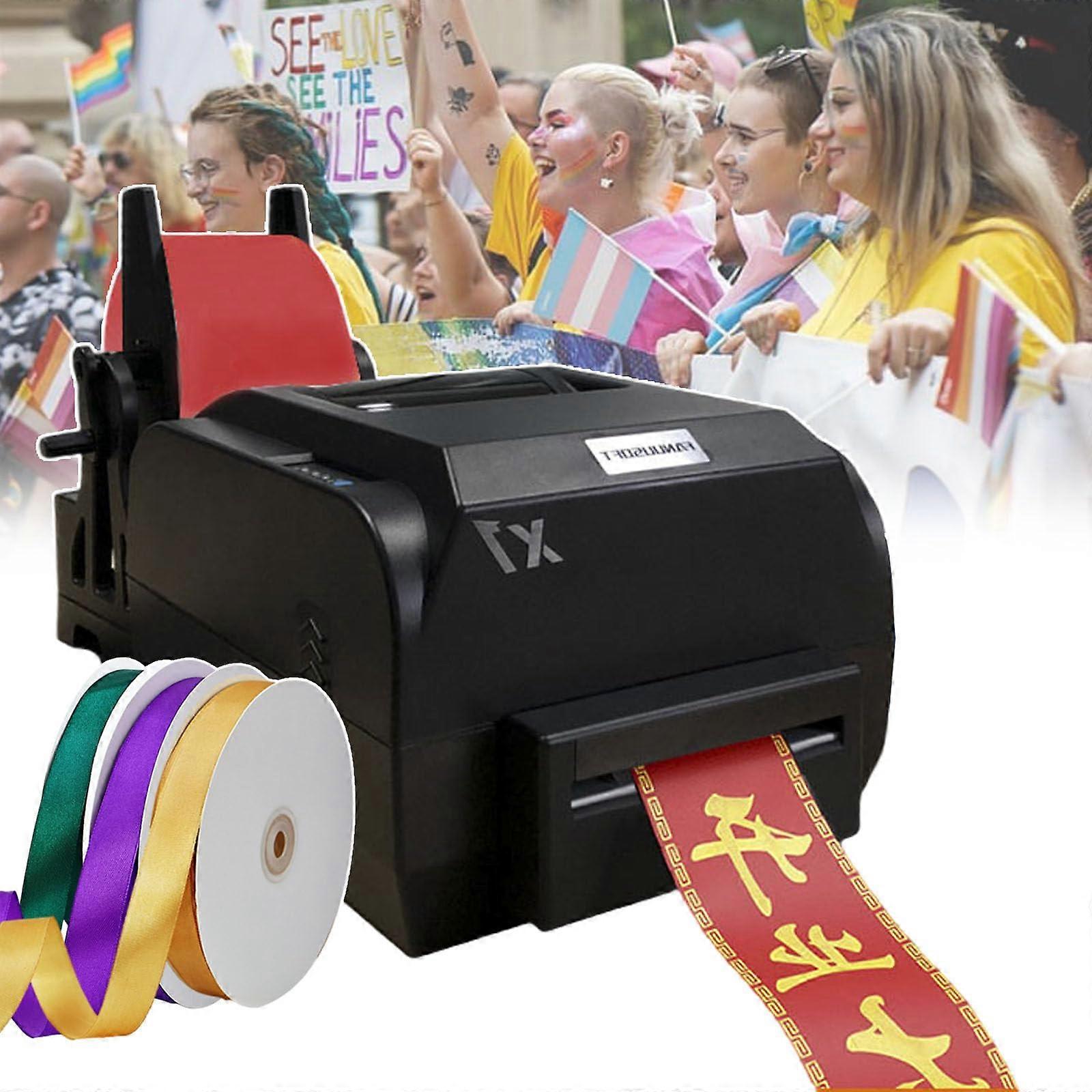 Single Row Satin Ribbon Printer 25108mm, Speed 150mm/s, MultiLanguage,  and Pattern Printing