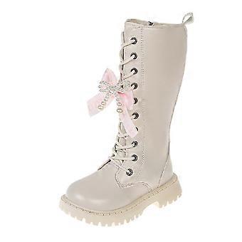 Toddler Boots,Sports Shoes Flat Thick Bottom PU Upper Comfortable Autumn Boots for Girls Activities,Girls Boots,Z05 Beige,4-4.5 Years