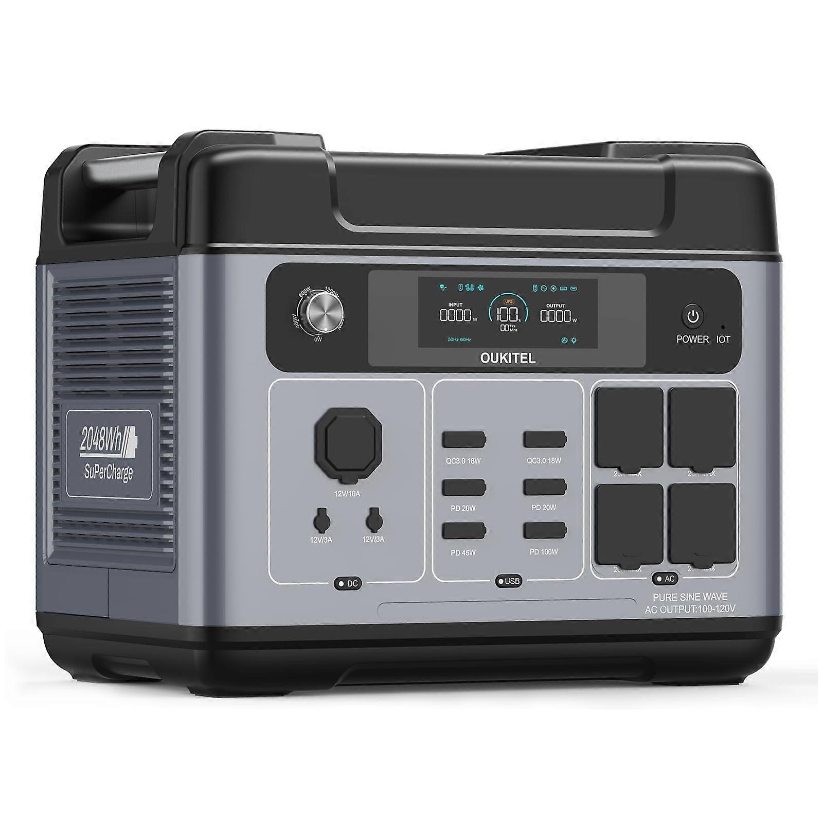 P2001 Plus Solar Generator with AC Outlet for Home Backup and Camping