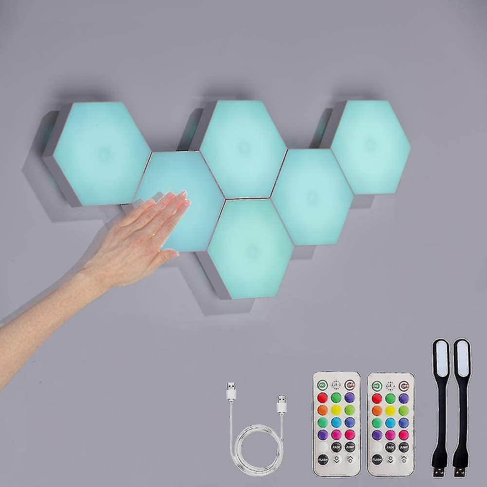 Hexagon Lights With Remote,smart Diy Hexagon Wall Lights, Dual Control Hexagonal Led Light