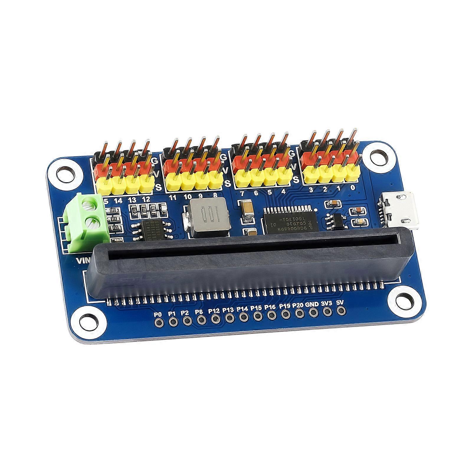 Microed Bit Servo Driver Board With 16Channels 12Bit Resolution For Robotics Projects And Mechanical Arm Control Multicolor