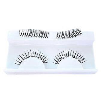 Transparente Wimpernstreifen aus Angelschnur, 10–11 mm, natürlicher Look, schwarze Kunstfaser, individuell anpassbarer Wimpernstreifen