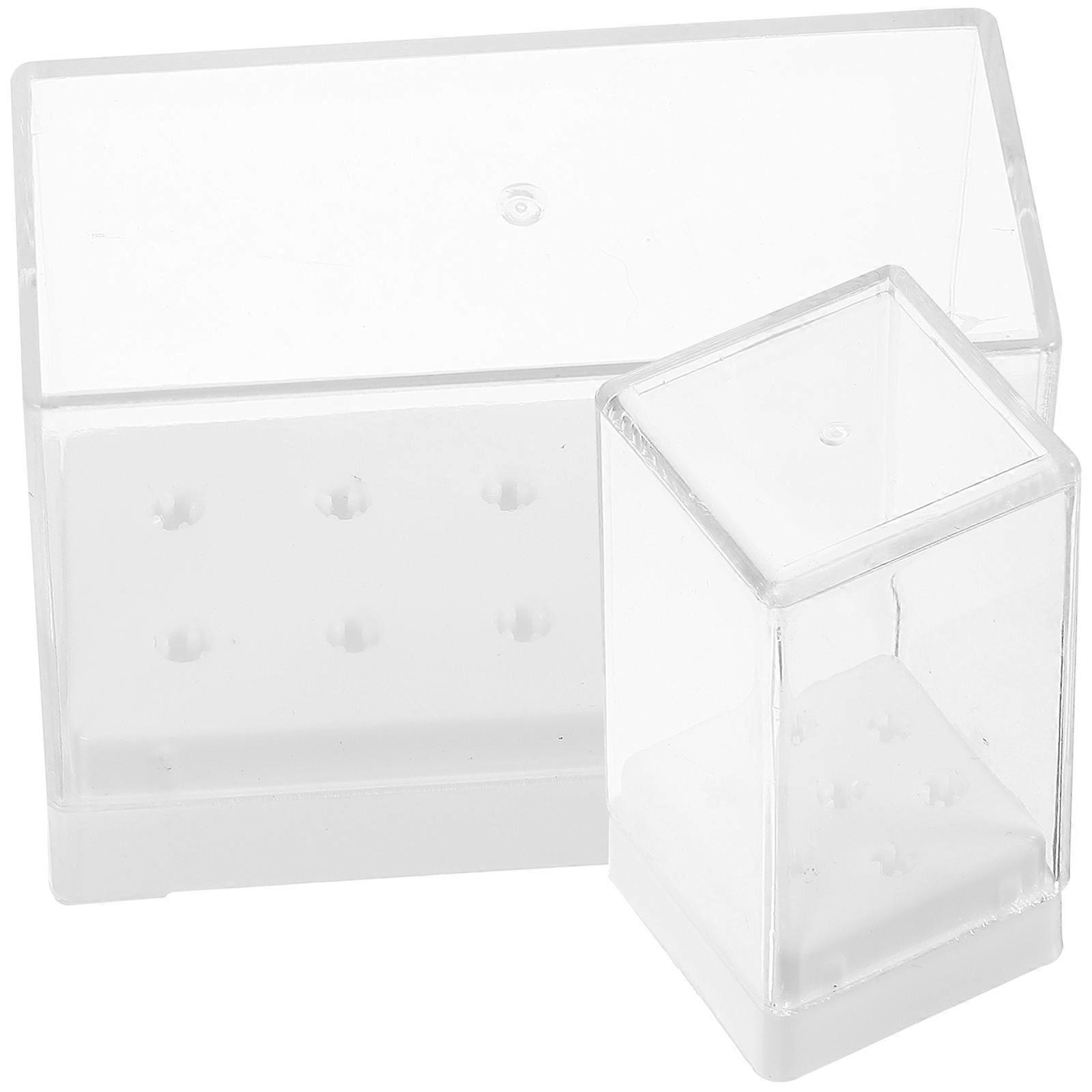 Plastic Nail Drill Bit Holder for Nail Bits Storage 2Pcs Set