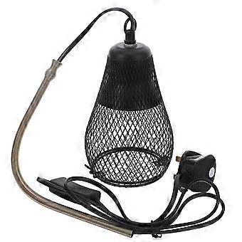 Protection pour lampe chauffante pour reptiles : protection pour lampe chauffante pour reptiles E27, abat-jour en maille métallique, panier de protection anti-brûlure pour terrarium, prise britannique.