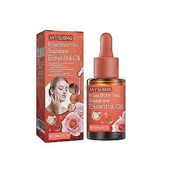 Essence de squalane au thé rouge et à la rose Jaysuing - soin quotidien pour la peau, anti-teint terne, hydratant, anti-rides, raffermissant et illuminateur.