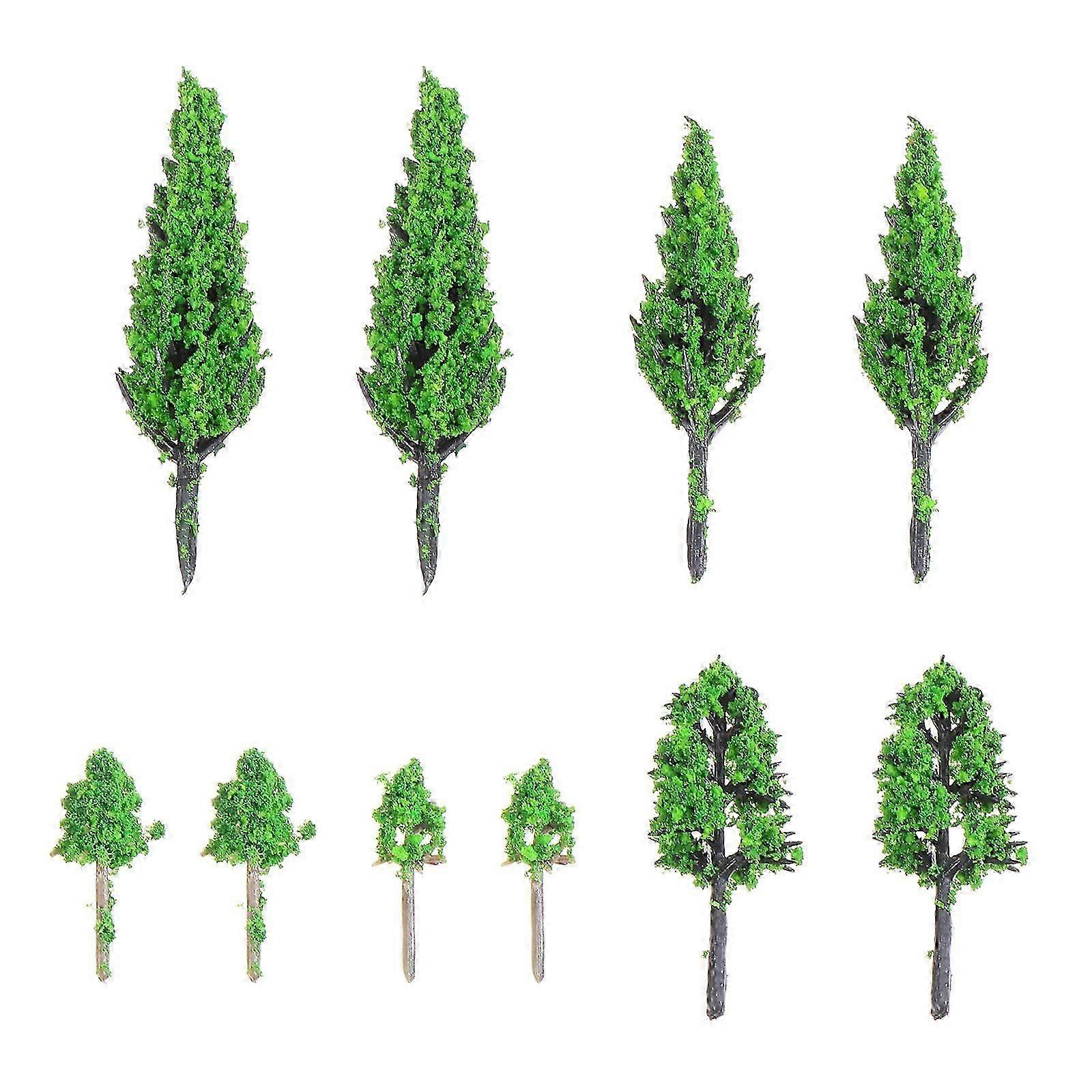 Mixed Model Trees Pine Models for Decoration 50Pcs Green Plastic Models