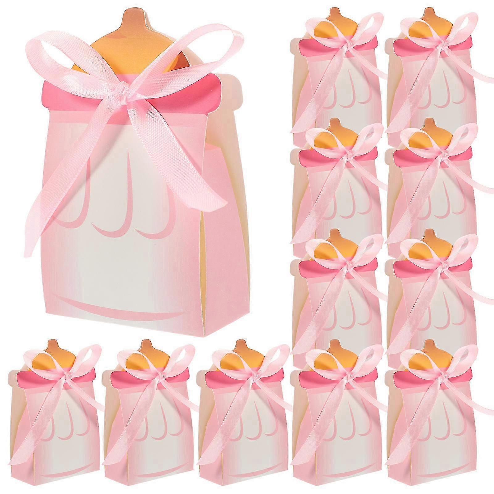 Pink Wedding Candy Boxes compatible with Storage 100Pcs Feeder Shaped Candy Gift Boxes