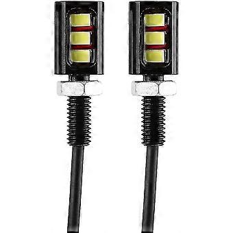 Motorfiets nummerplaat licht, 2x 12v universele auto motorfiets kentekenplaat licht lamp motorfiets accessoire motorfiets deel (2 stuks, zwart) (wit