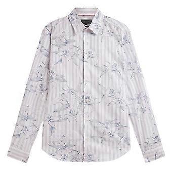 Ted Baker Mens Floral Stripe Long-Sleeved Shirt