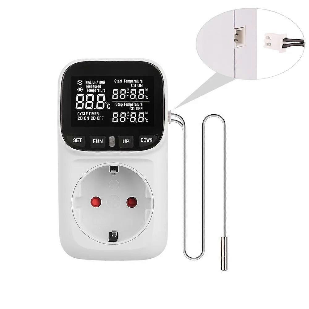 Digital Temperature Controller Socket Thermostat EU Plug 220V With Timer Switch Heating Cooling compatible Refrigerator Aquaculture