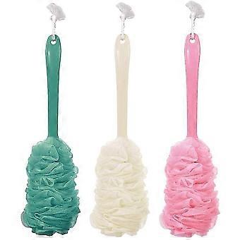 3x Body Brush, Long Handle Bath Exfoliating Brush, Colorful Body Brush Set For Exfoliation