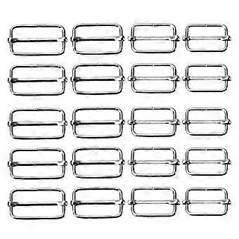 20pcs Slide Buckle Silver Strapbing Slider Adjuster pour attaches Sac à dos-YuJia