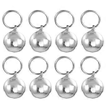 10pcs Pet Small Bells Dog Collar Charm Jingle Bells Pet Pendant Accessories for Cat Puppy Kitten (Silver, 18mm)