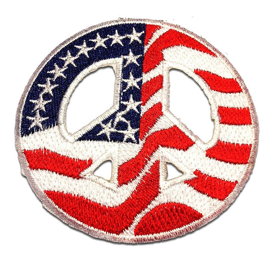 Patch / strykejern patch - USA Victory Peace Peace - rød - Ø7,5 patch appliqué