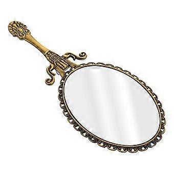 Portable Retro Handheld Mirror Travel Hand Mirror for Women Zinc Alloy