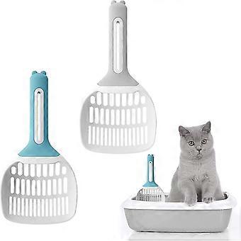 Kattsandspade, 2 st kattsandspade med halkfritt handtag Premium kattsandspade lätt att rengöra, hållbar PP-plast och snabb filtrering