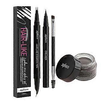 zephoco Grey Eyebrow Tint Kit Natural 3D Brows, Smooth and Silky, Long Lasting for Daily Use