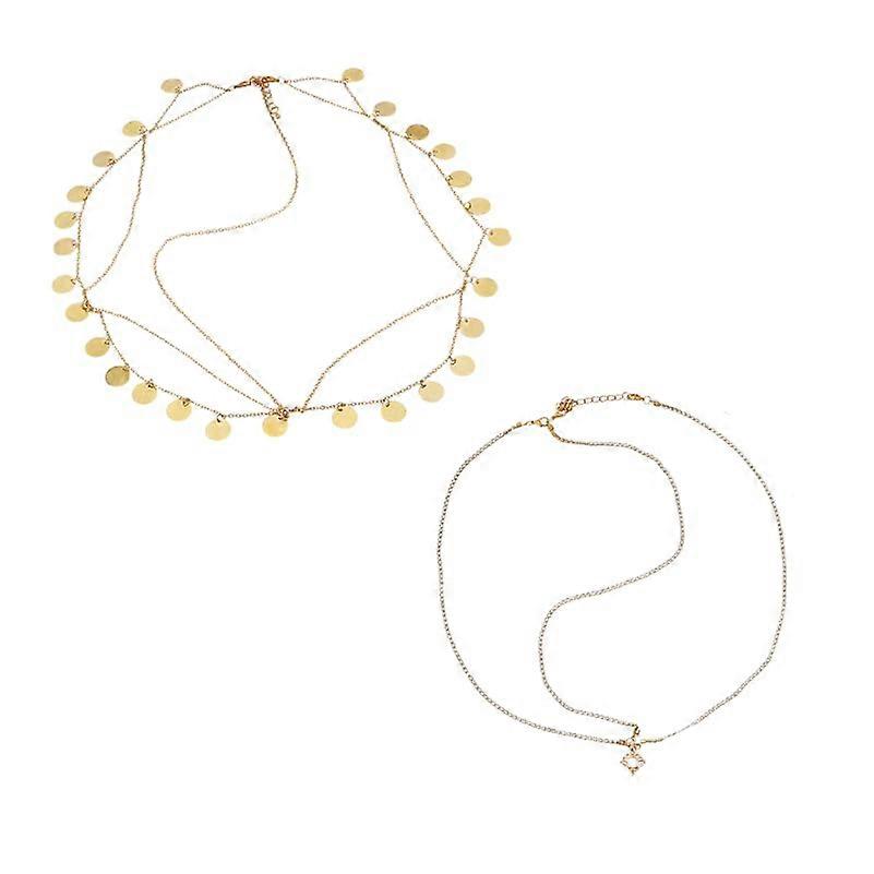 2Pcs Brass Head Chain Golden 580mm
